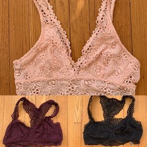 Lot of 3 Aerie Bralettes, Medium
